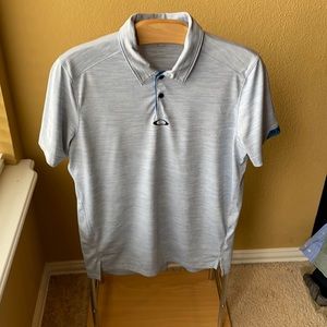 Oakley golf shirt Gray/blue pin strip